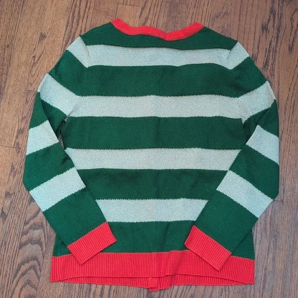 Rockin Around - NWT Ugly Christmas Cardigan Sweater with ELF Stripes - Picture 5 of 5